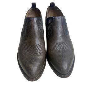 FRYE Women's 9 Billy Western Slip On Boot Shootie Leather Taupe Brown